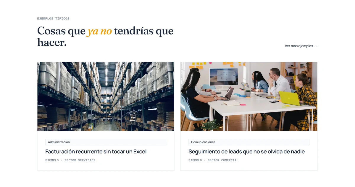 engranate typical examples section: recurring invoicing and automated lead follow-up