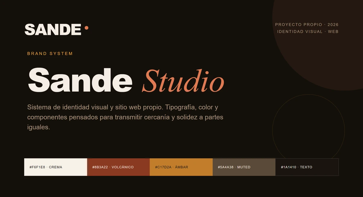 Sande Studio website hero