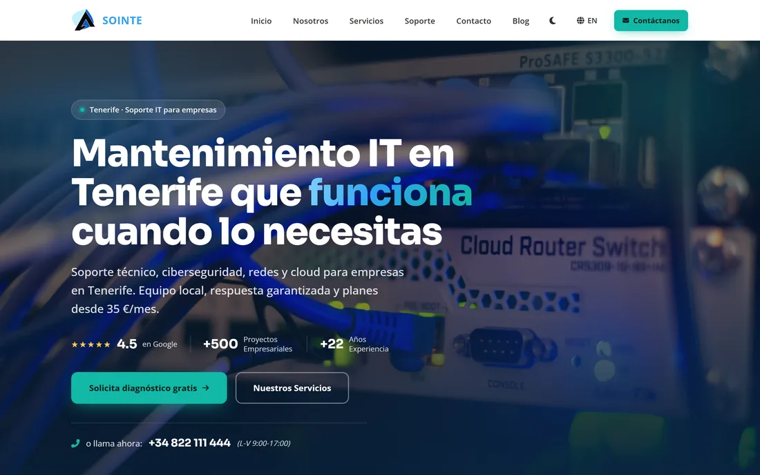 Web de sointe.es diseñada por Sande Studio