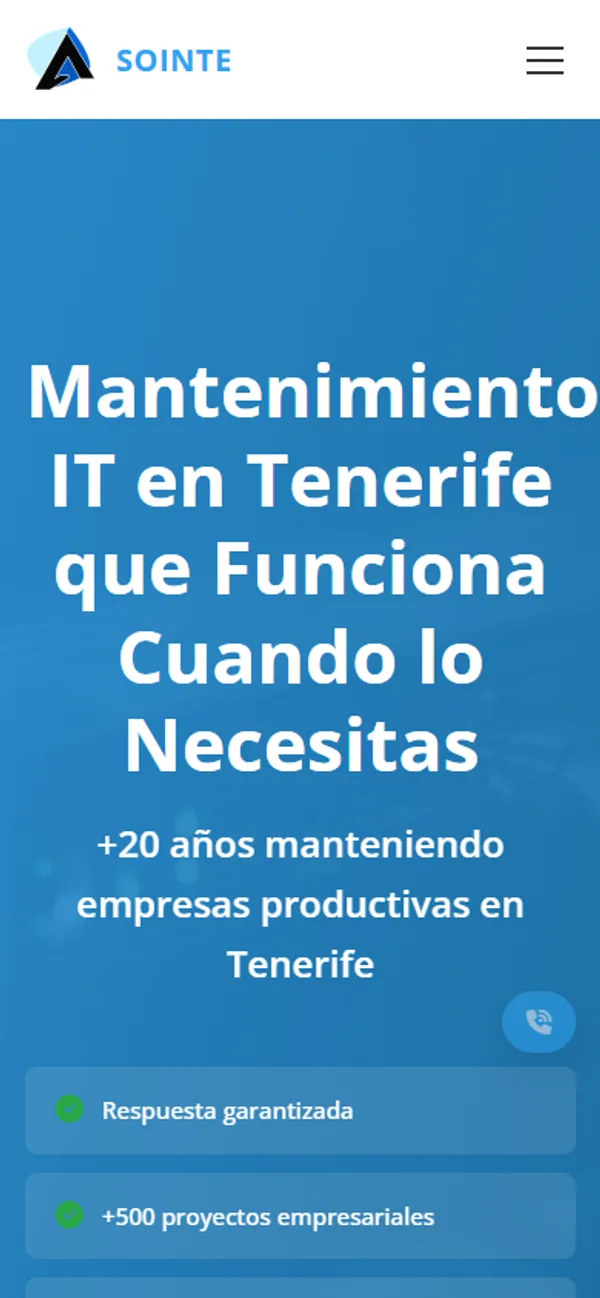 Web Sointe en móvil