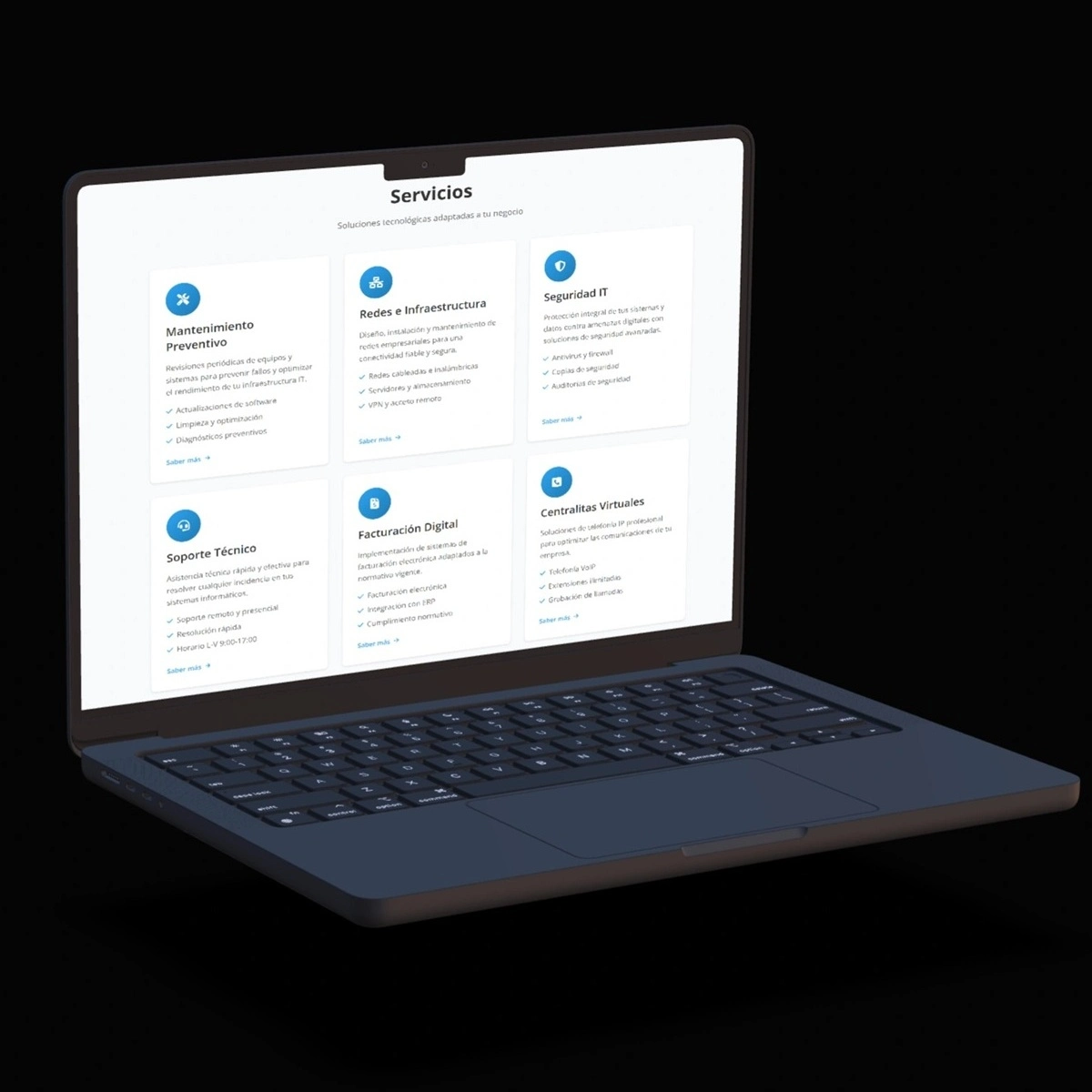 Mockup del sitio web de Sointe en portátil y móvil